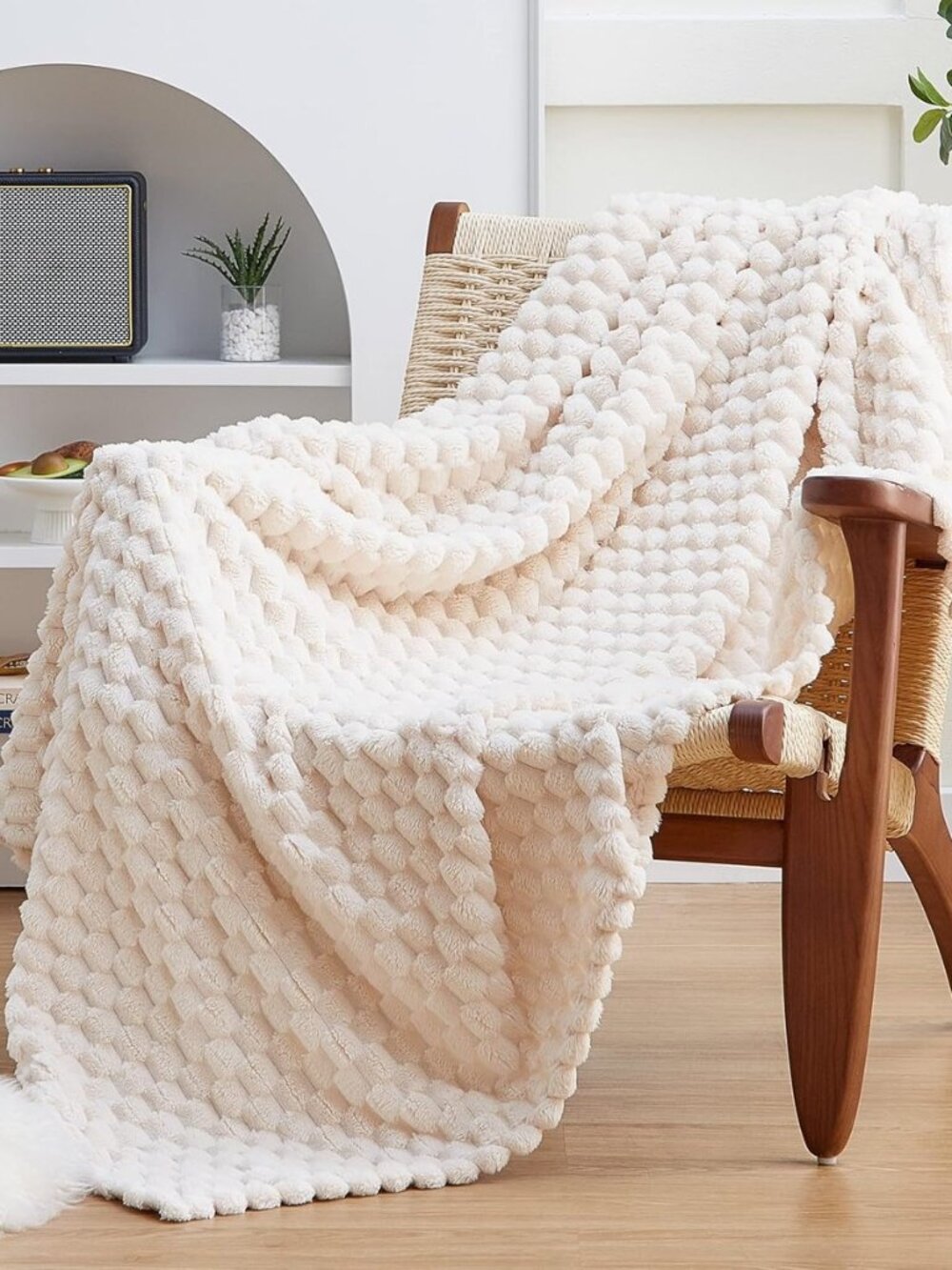 Turtle Shell Throw Blanket Beige for Couch Gentle Soft Fleece